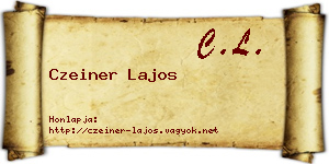 Czeiner Lajos névjegykártya